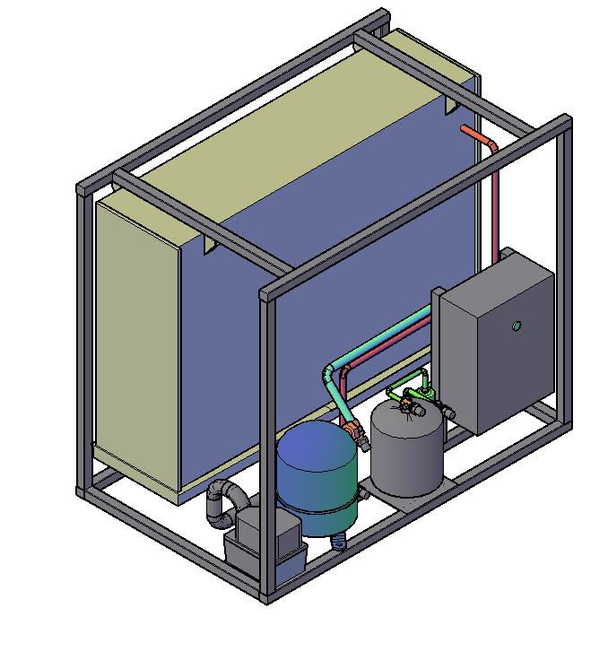 3D модель Холодильный агрегат на базе компрессор холодильного MNEUROP MT40