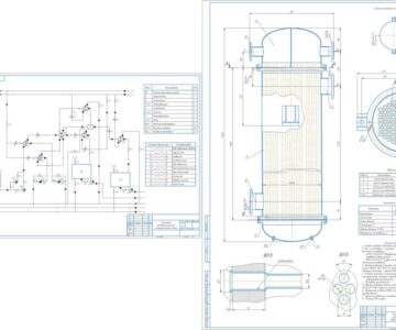 Чертеж Расчет теплообменника к ректификационной колонне