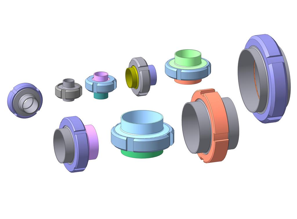 3D модель Муфты молочные DIN 11852 Dn 20 - 125