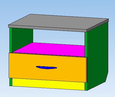 3D модель Тумба прикроватная ЛДСП