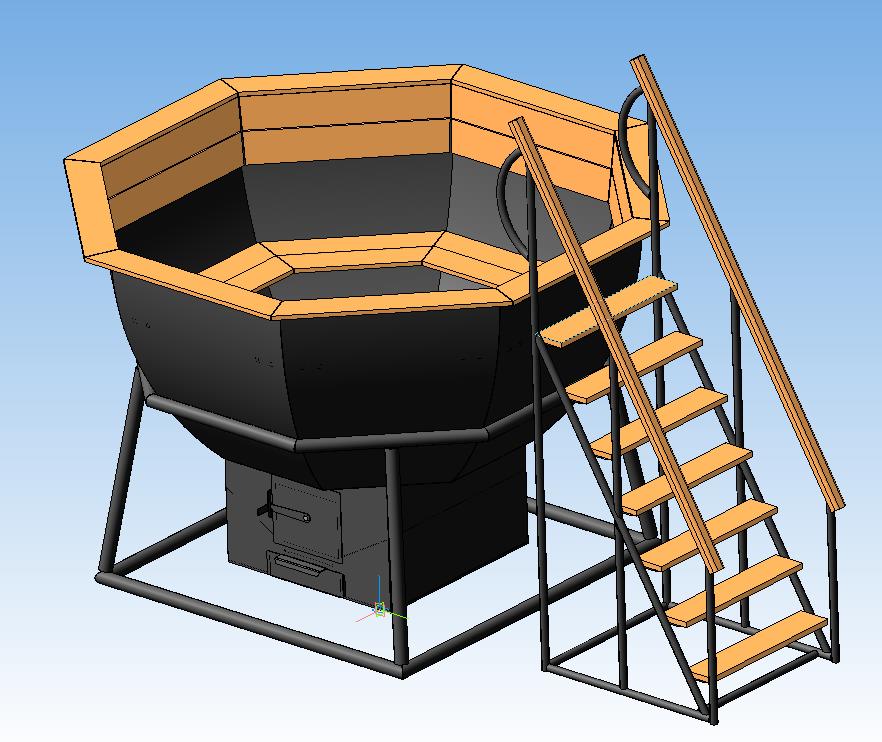 3D модель Банный чан до 8 человек