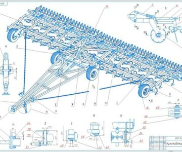 Чертеж Культиватор серии КПМ (модернизированный) КПМ-12