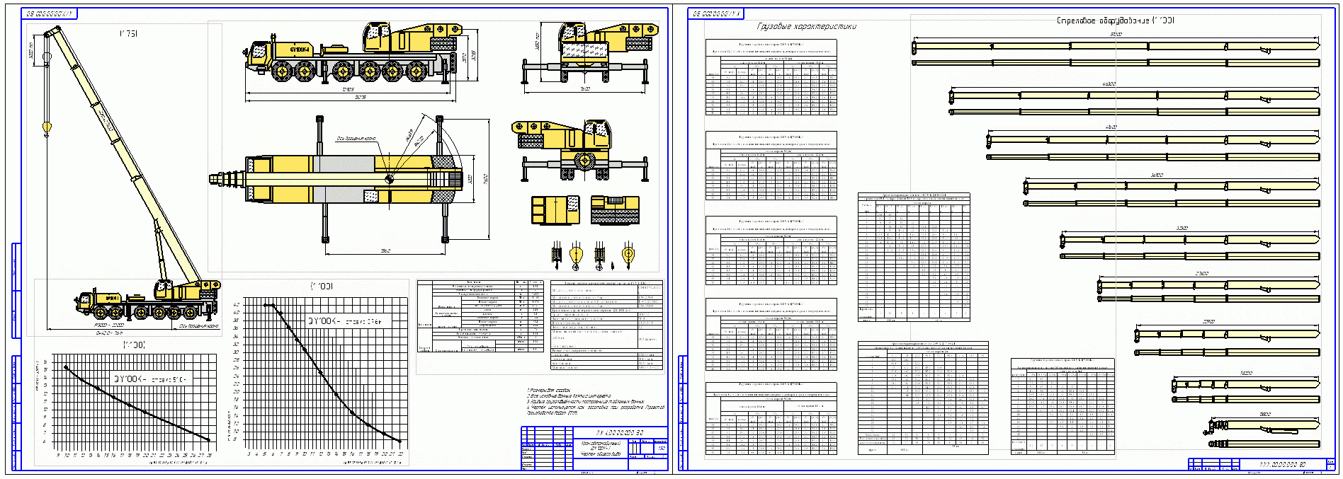 Чертеж Кран автомобильный QY-100K-I