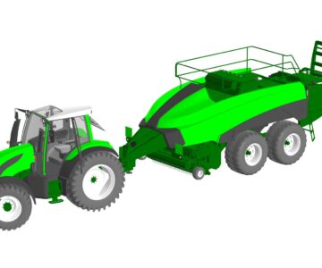 3D модель Трактор с пресс-подборщиком