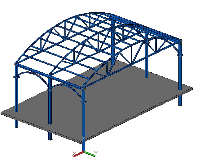 3D модель Навес дуговой (6900х4200) под сотовый поликарбонат