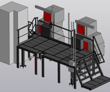 3D модель Площадка с лестницами
