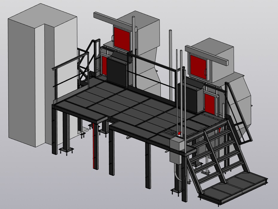 3D модель Площадка с лестницами
