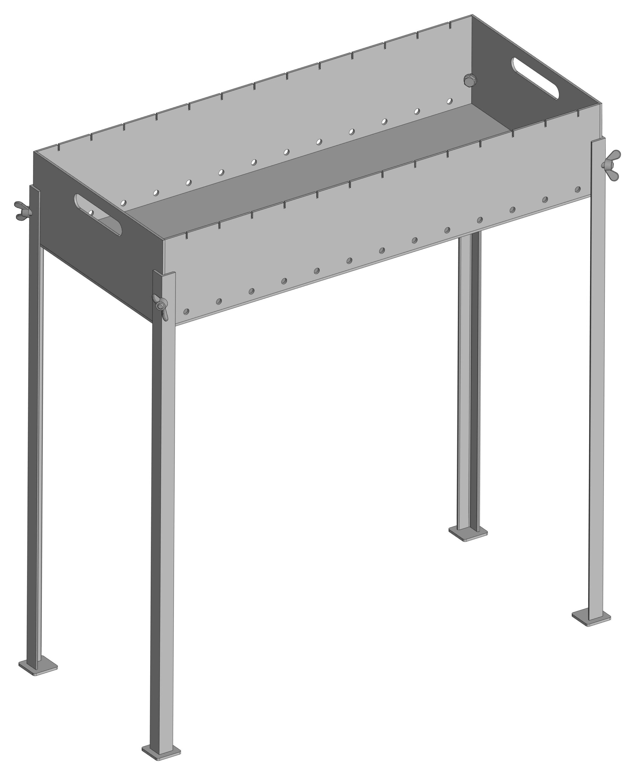 3D модель Мангал сварной 800х350х150