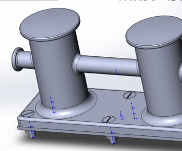 Чертеж Моделирование изделий судового машиностроение в SolidWorks "Кнехт"