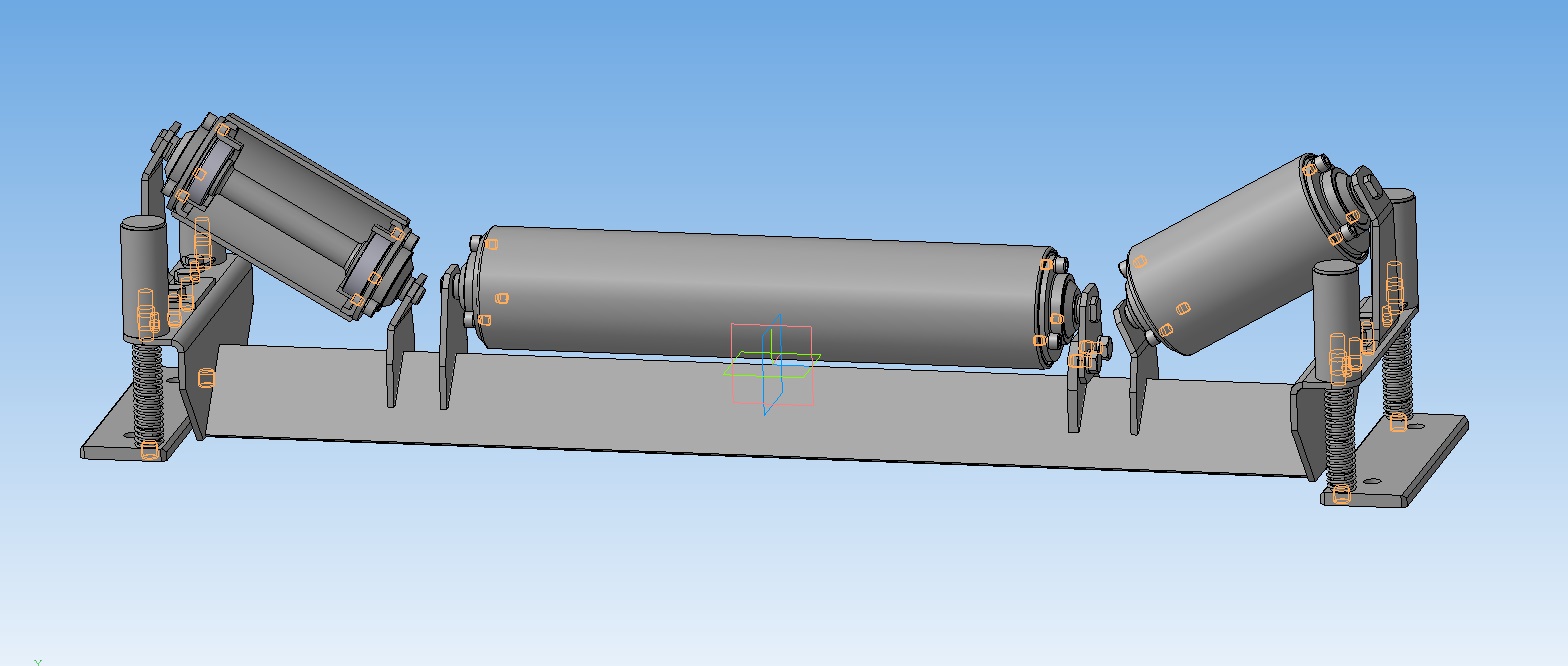3D модель Роликоопора зоны загрузки конвейера