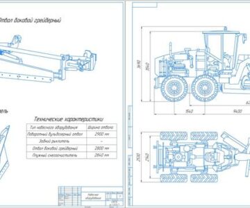 Чертеж Автогрейдер Terex TG 140