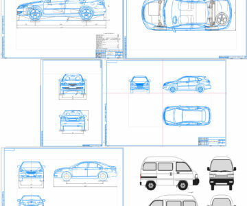 Чертеж Чертеж Mazda 6, Toyota Camry и Harrier, Daewoo Damas