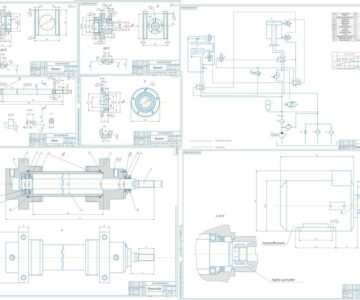Чертеж Гидроцилиндр с гидросхемой