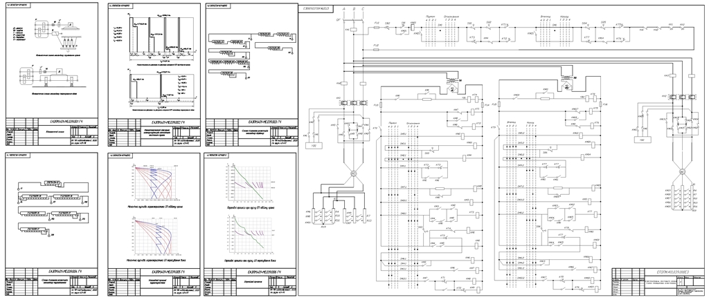 Чертеж Расчет автоматизированных электроприводов мостовых кранов г/п 40т