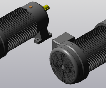 3D модель Асинхронные мотор-редукторы 2-ZH-750-010-S-B-G2-RD-Q1 и 3-ZH-1,5-3-S-B-G2-RD-Q1
