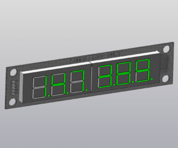 3D модель плата 6-Digit LED Display Tube, 7-segments, TM1637