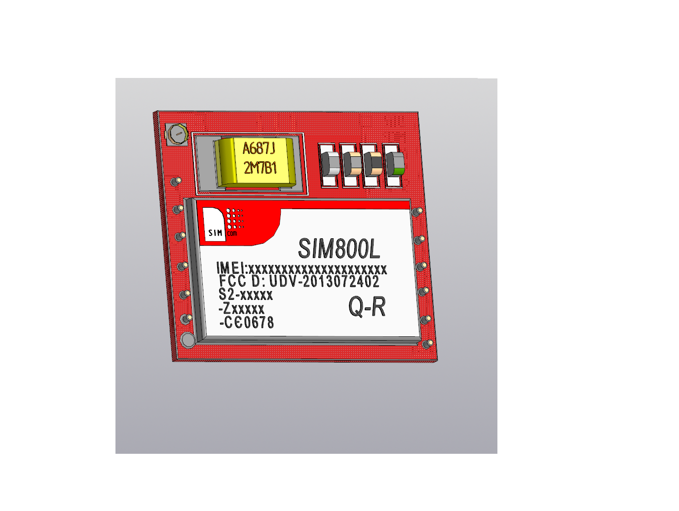 3D модель Плата SIM800L - МОДУЛЬ GSM/GPRS