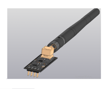 3D модель Беспроводной модуль плата NRF24L01+PA+LNA с внешней SMA антенной