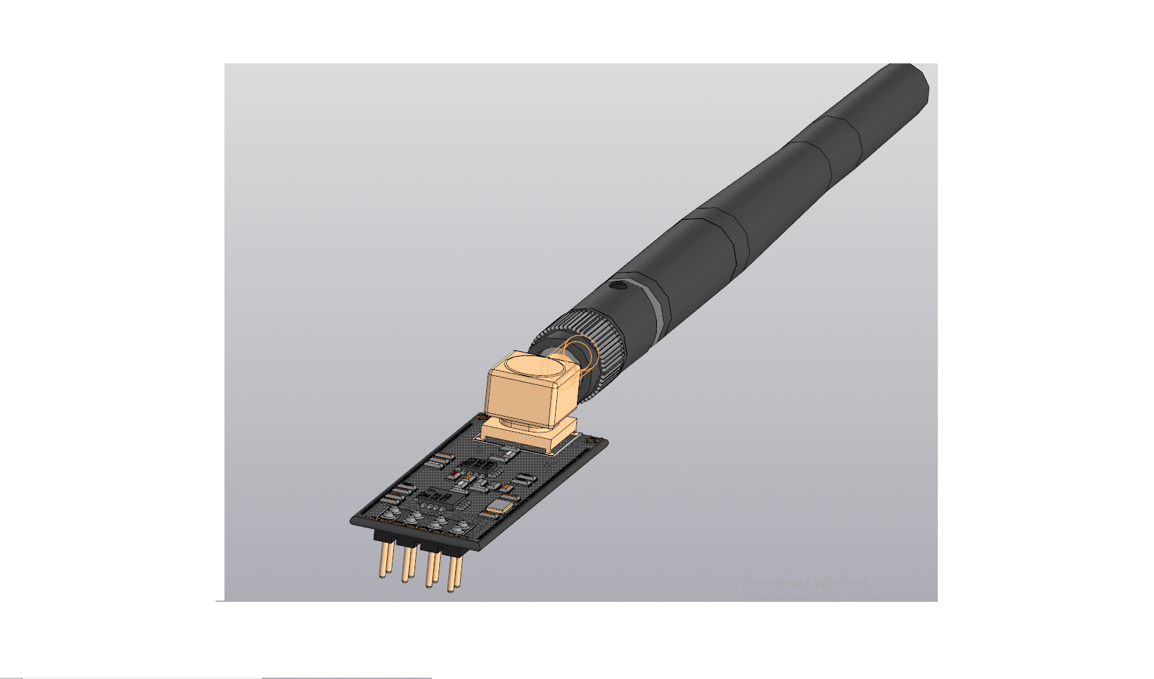 3D модель Беспроводной модуль плата NRF24L01+PA+LNA с внешней SMA антенной