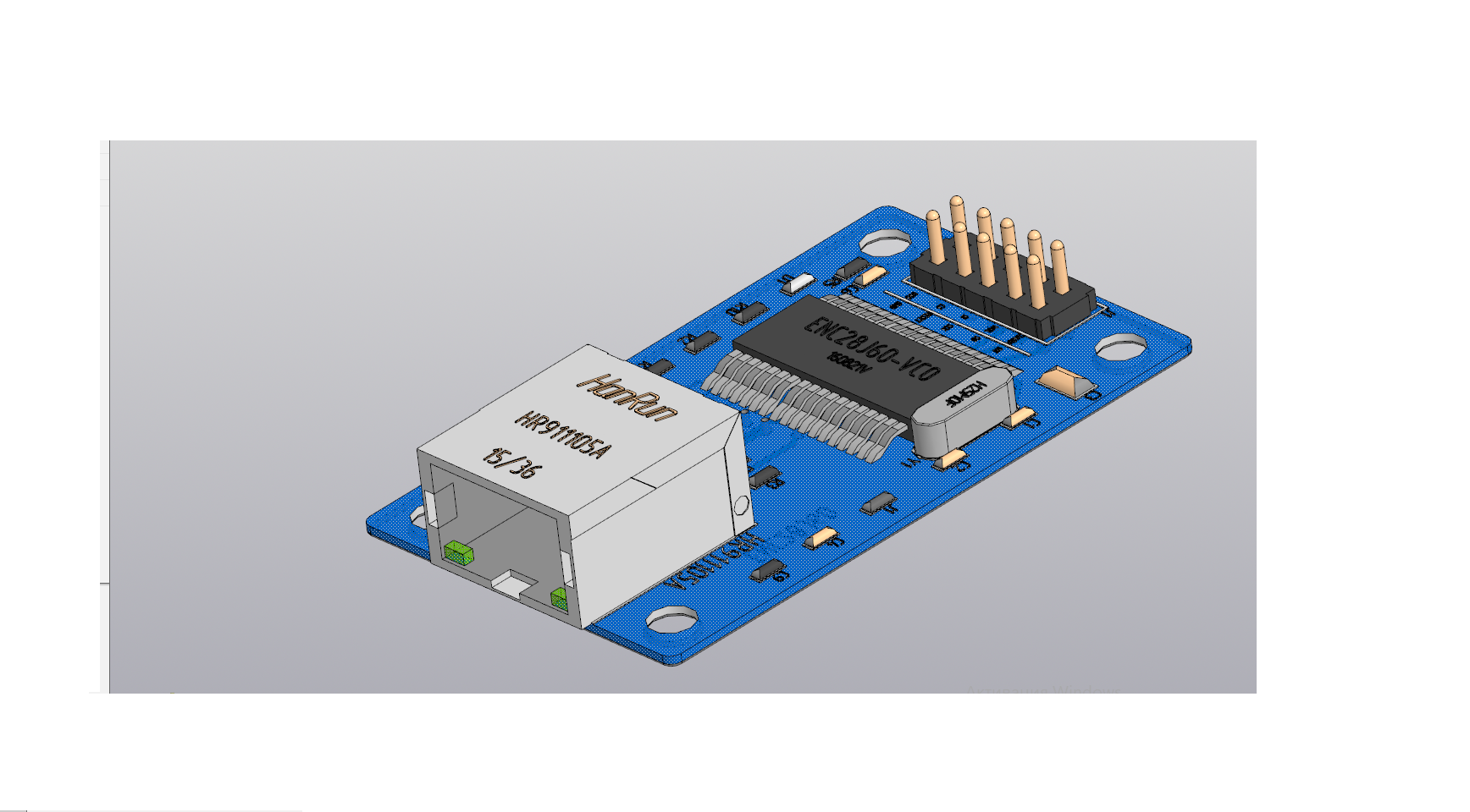 3D модель Ethernet модуль на базе платы ENC28J60 SPI