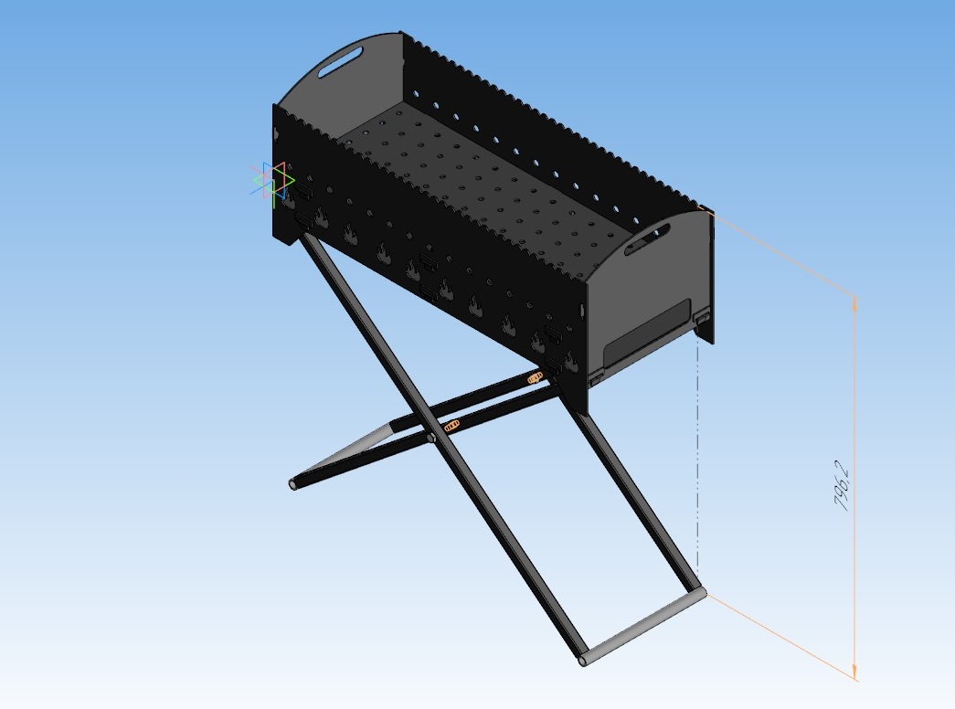 3D модель Мангал разборный большой