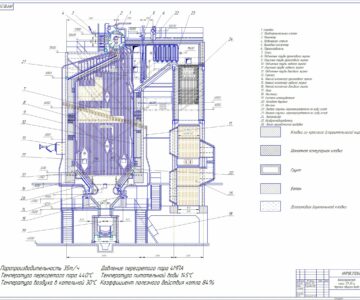 Чертеж Тепловой поверочный расчет котельного агрегата ТП-35У