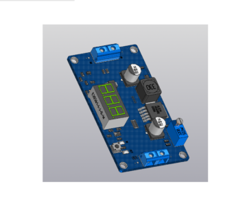 3D модель Плата DC XL6009 с вольтметром до 50V