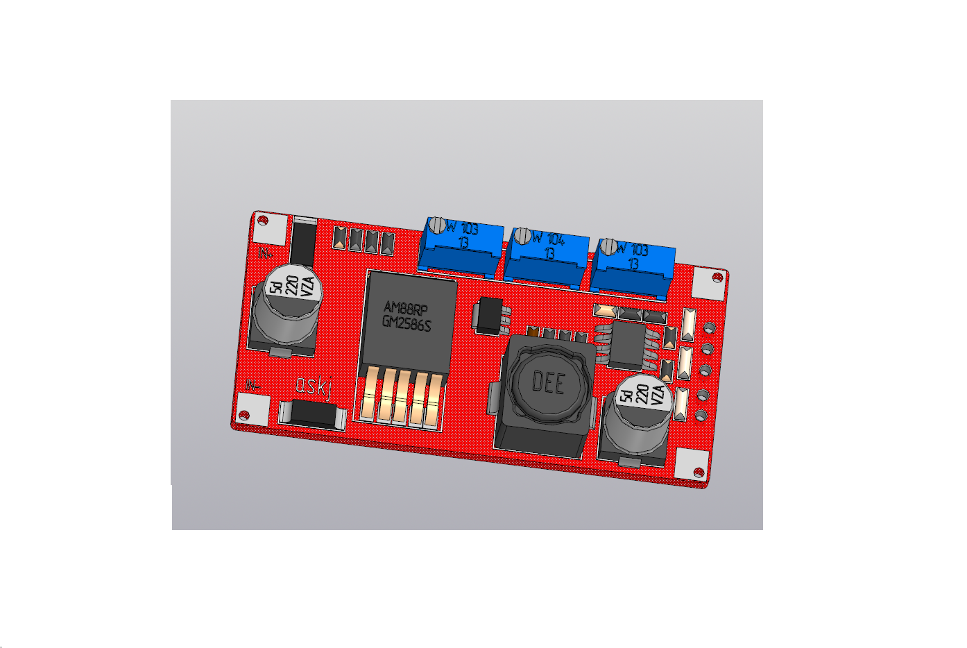 3D модель Плата LM2596 LED