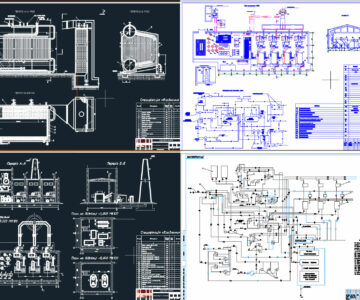 Чертеж Котельная с 4 котлами ДЕ-10-14-ГМ