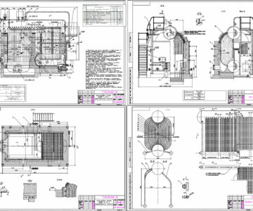 Чертеж Чертеж котел ДКВР-4-13 с газомазутной топкой