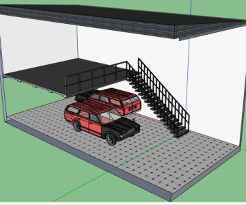 3D модель Гараж 2 этажа