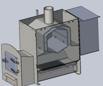 3D модель Печь для бани с закрытой и открытой каменкой