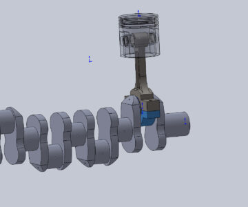 3D модель Параметризированная 3D модель кривошипно-шатунного механизма