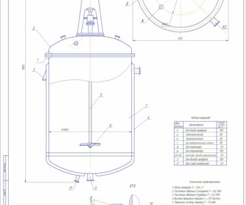 Чертеж Конструктивный расчет реактора для получения тетрахлорметана