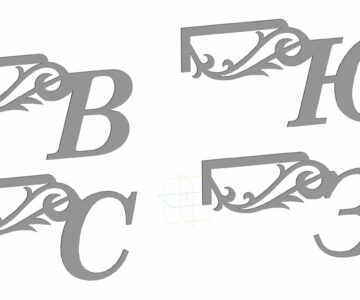 Чертеж Буквы для флюгера (стороны света)