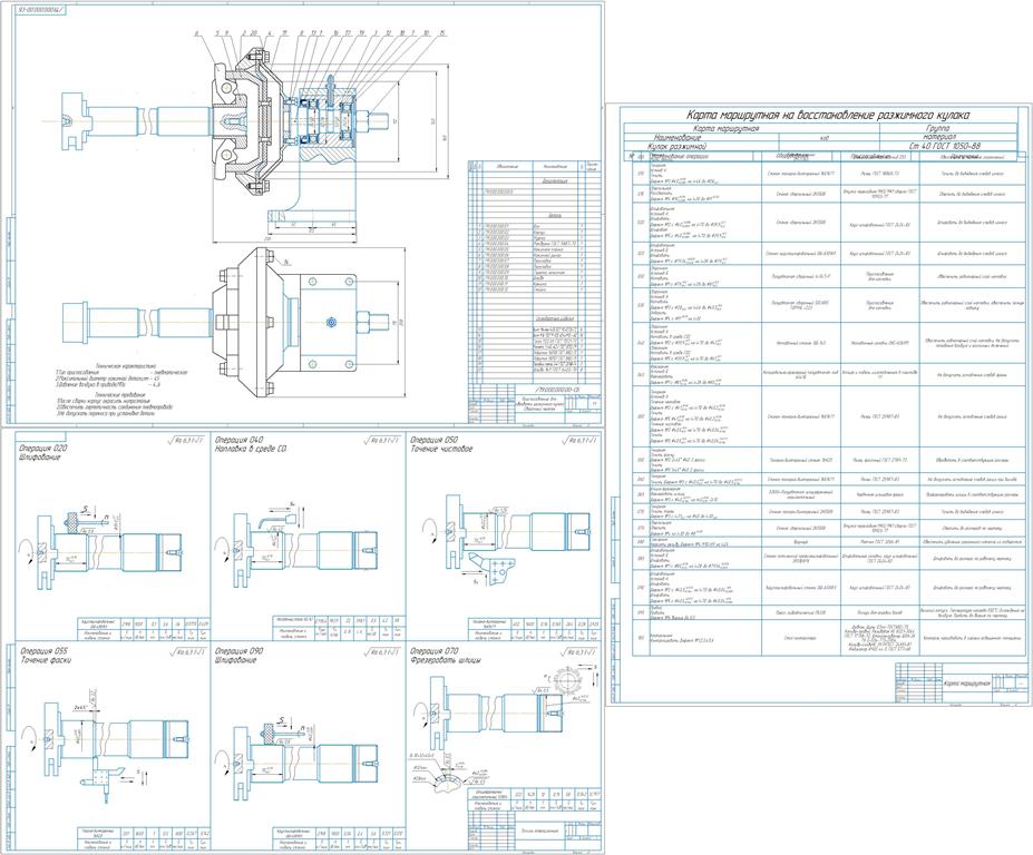 Чертеж Разработка технологического процесса восстановления кулака разжимного