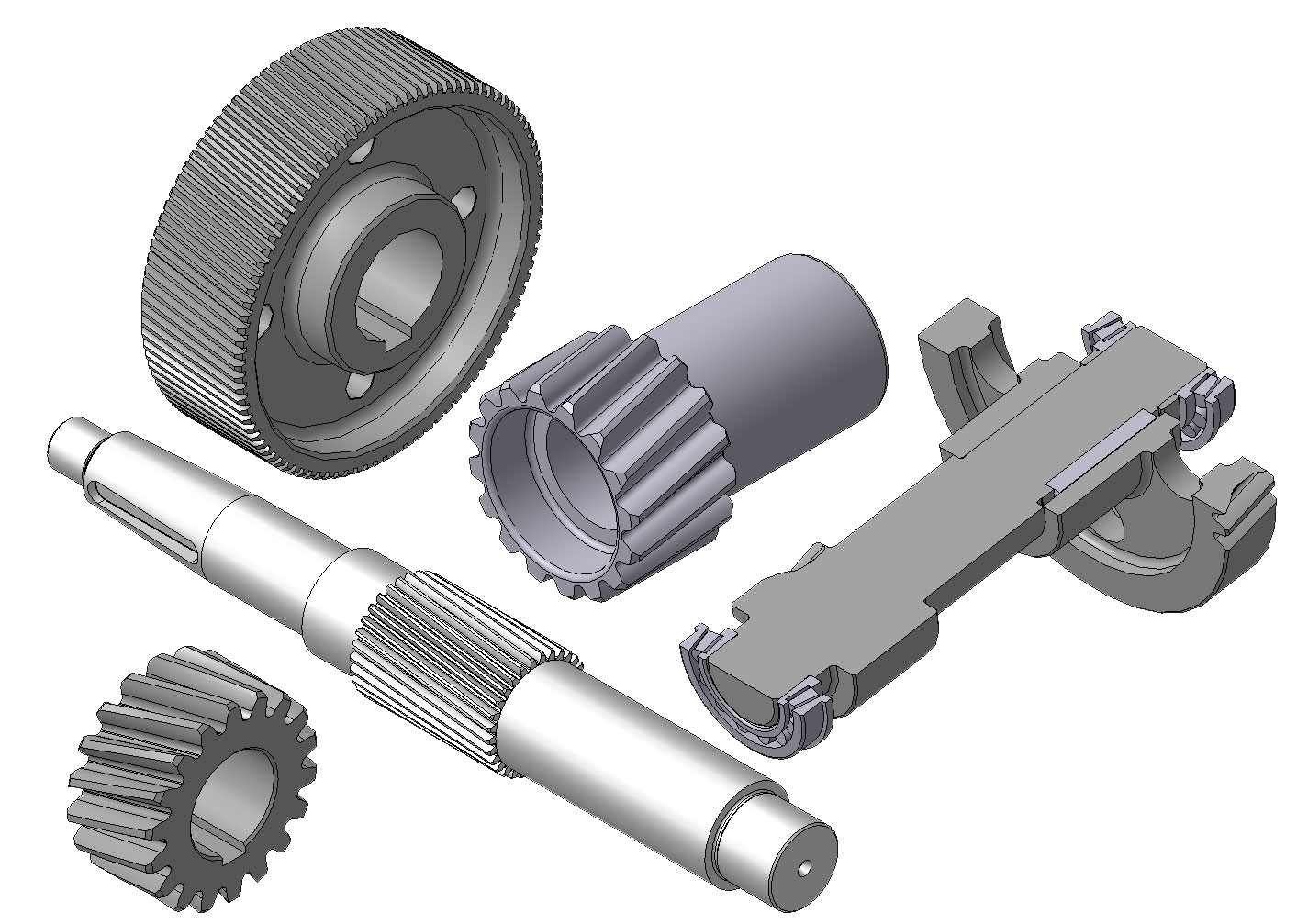 3D модель Сборник. Вал и шестерни косозубые