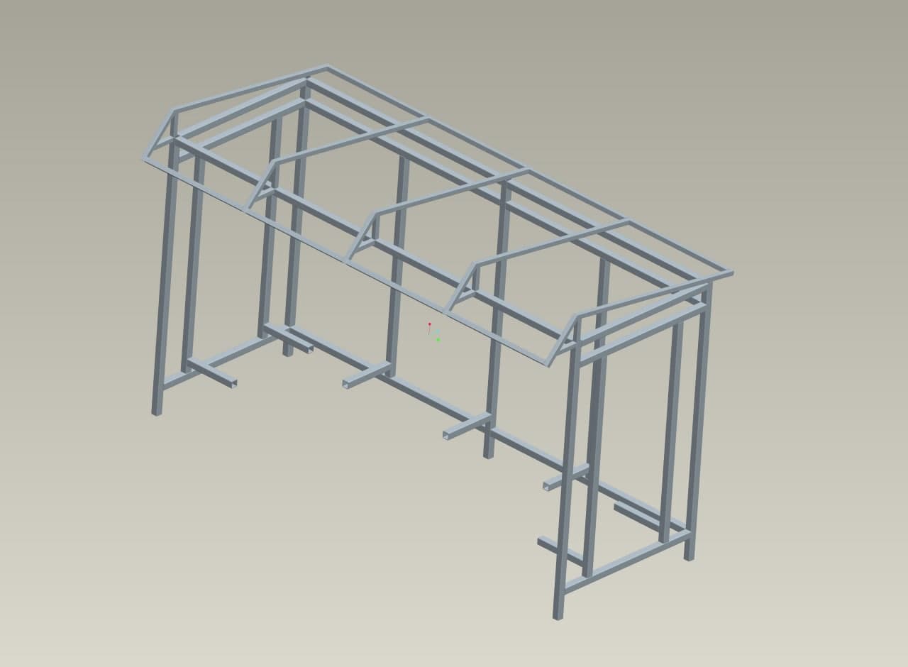 3D модель Сварной каркас остановки общественного транспорта
