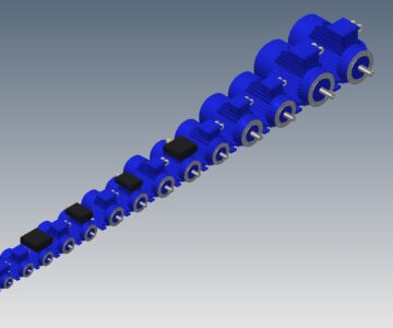 3D модель Параметрическая модель линейки двигателей АИС исполнение 2181