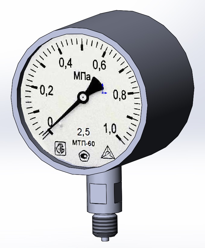 3D модель 3D модель манометра МТП-60-1,0 МПа-2,5