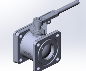 3D модель Кран шаровый DN65 с квадратным фланцем