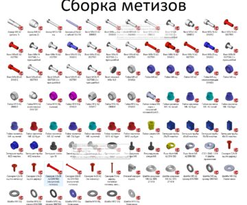 3D модель Сборка метизов (болы, гайки и д.р)