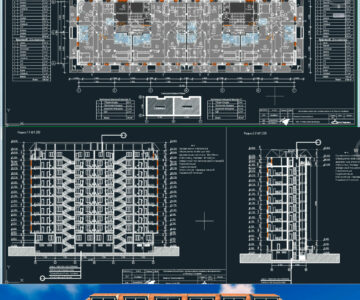 3D модель 10 этажный жилой дом с торговым залом и подземной парковкой