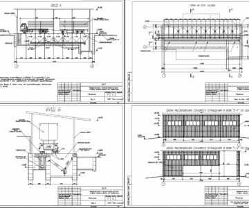 Чертеж Разгрузочная рампа и приемные бункера для зерна