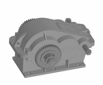 3D модель Габаритная 3D модель редуктора Ц2-500