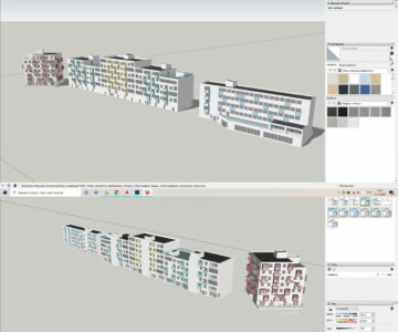 3D модель 3D Модели многоквартирных домов средней этажности в SketchUp