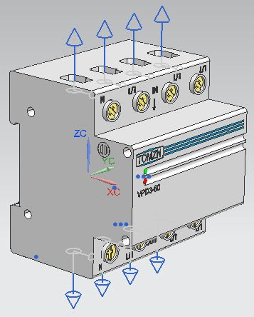 3D модель Реле напряжения TOMZON VPD3-60