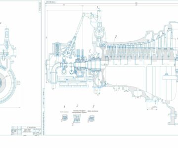 Чертеж Турбина паровая типа К-23-3,8