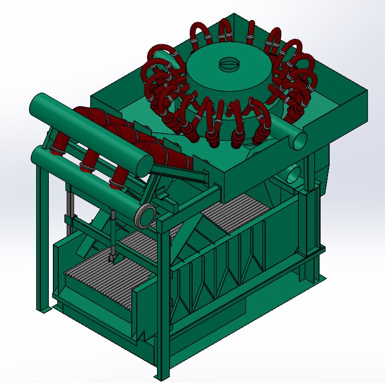 3D модель Ситогидроциклонная установка на базе вибросита Derrick FLC-503