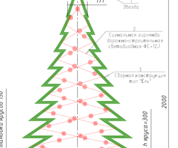 Чертеж Чертеж новогодняя ёлка